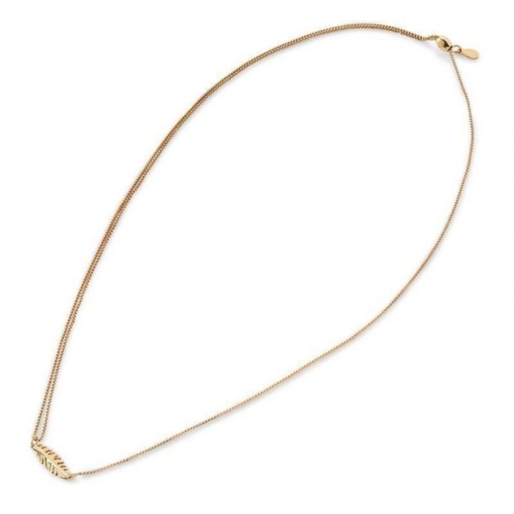 Alex and Ani gold double pull feather necklace